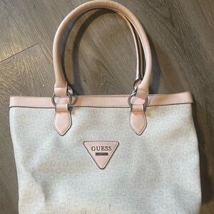 GUESS Blush and Cream Tote Bag